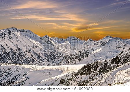 Winter Landscape Of Snow-capped Mountains Pirin