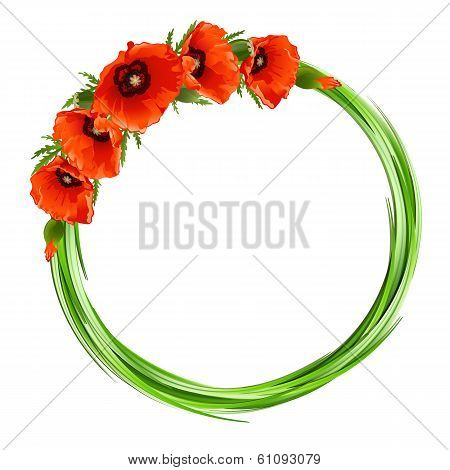 Floral round frame