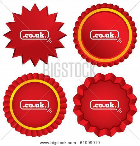 Domain CO.UK sign icon. UK internet subdomain