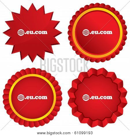 Domain EU.COM sign icon. Internet subdomain