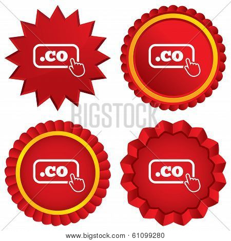 Domain CO sign icon. Top-level internet domain