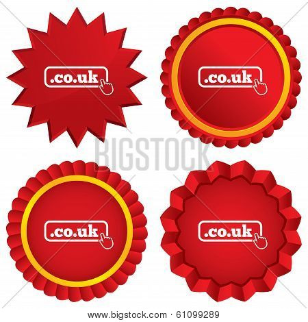 Domain CO.UK sign icon. UK internet subdomain