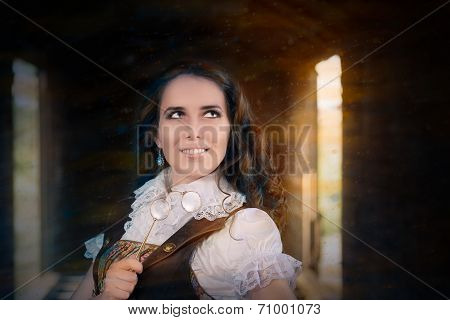 Steampunk Girl with Lorgnette