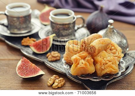 Oriental Sweets With Coffee