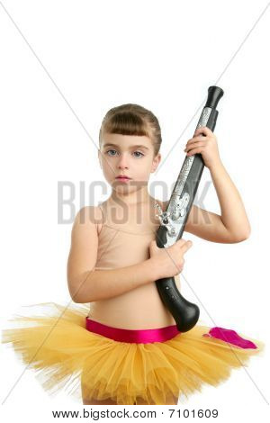 Bella bambina Ballerina con trombone