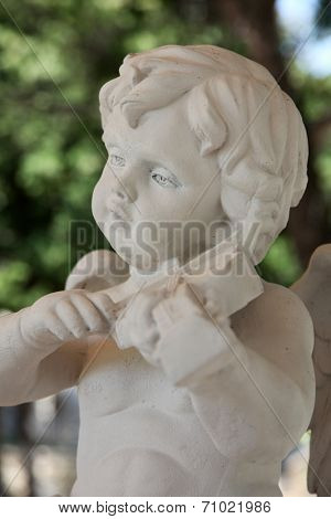 VEPRIC, CROATIA - JUNE 07: Angel musician, Shrine of Our Lady of Lourdes in Vepric, Croatia, on June 07, 2012. 