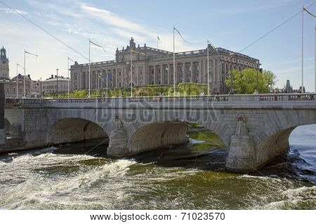 STOCKHOLM, SWEDEN - MAY 18, 2014: The Riksdag (Swedish Parliament) building.