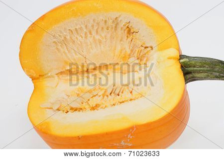 Fresh orange pumpkin isolated on white background