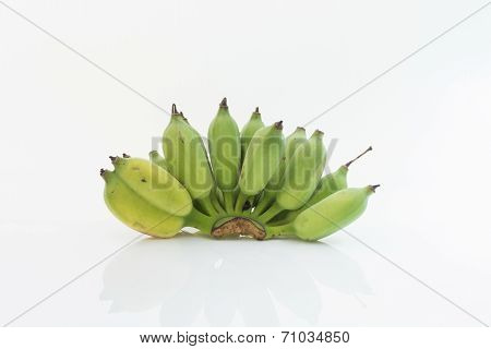 Pisang Awak or kluai nam wa isolated on white background.