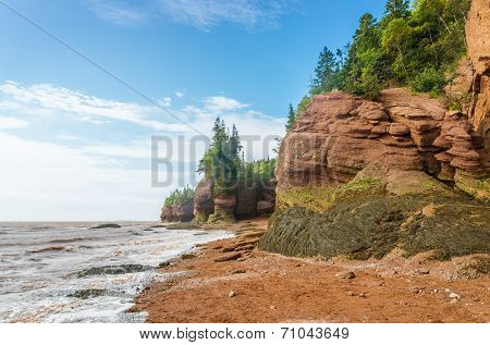Famous Hopewell Rocks Flowerpot Formations At Low Tide