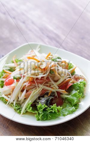 Somtum, Papaya Salad Delicious Food In Thailand