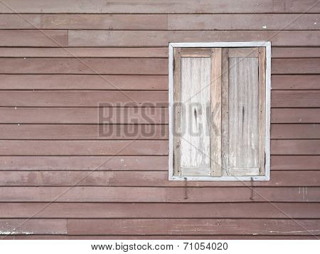 Old Wood Window On Buliding