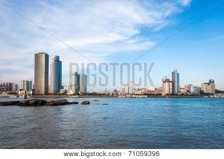 Beautiful Xiamen Skyline At Dusk