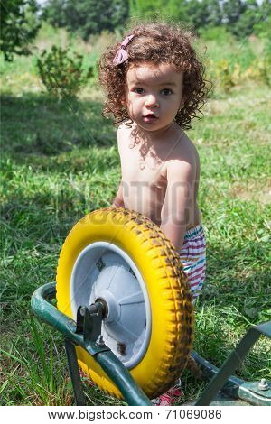 Toying Young Baby Girl
