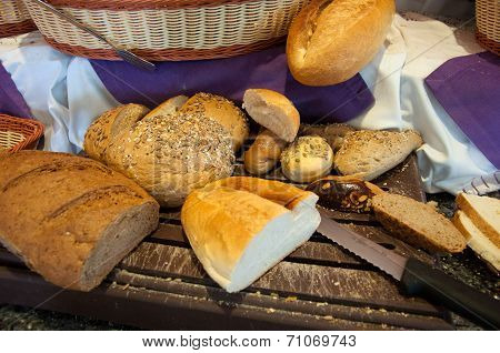 A Delicious Fresh Bread In The Shop