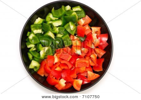 Söt röd och grön paprika