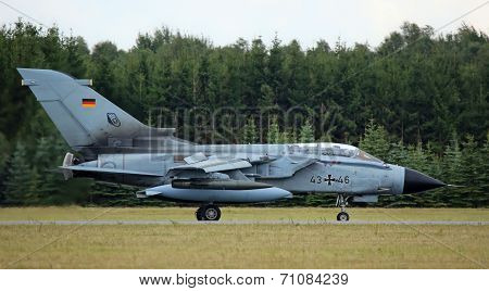 TORNADO fighter jet after flight demonstration