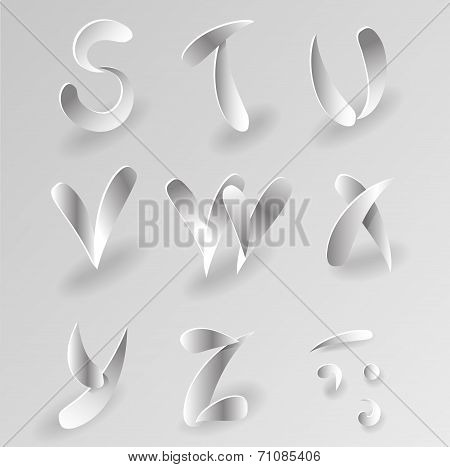 Vector Paper Graphic Alphabet Set 3