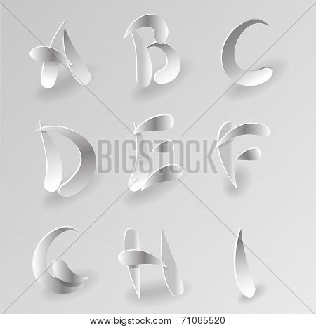 Vector Paper Graphic Alphabet Set 1