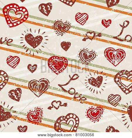 Valentine hand drawn pattern