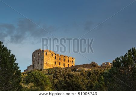 Ruin At Torre Mozza Near Argentella In Corsica