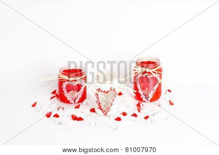Three Valentine's Candlesticks