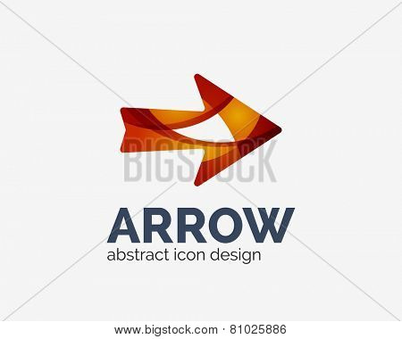 Clean moden wave design arrow company logo, business icon made of overlapping elements
