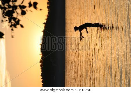 See Angeln Sonnenuntergang