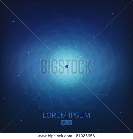 Abstract vector mesh background. Futuristic technology style. Flying debris. eps10