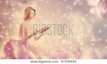 Young Woman Reading A Book