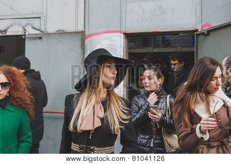 People Outside Dirk Bikkembergs Fashion Show Building For Milan Men's Fashion Week 2015