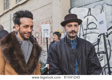 People Outside Dirk Bikkembergs Fashion Show Building For Milan Men's Fashion Week 2015