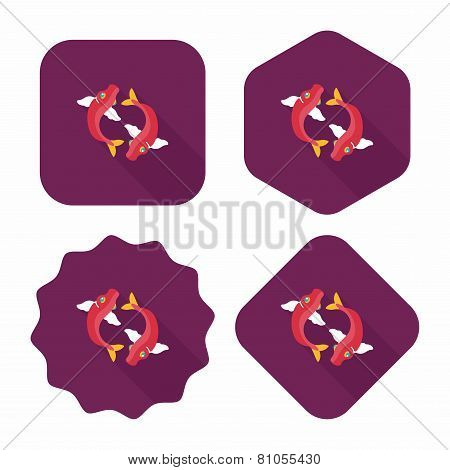Chinese New Year Flat Icon With Long Shadow,eps10, Chinese Decoration Means 