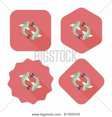 Chinese New Year Flat Icon With Long Shadow,eps10, Chinese Decoration Means 