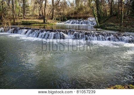 Waterfalls At Monasterio De Piedra, Zaragoza, Aragon, Spain