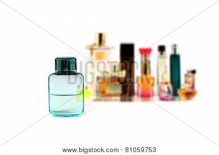 Various Perfumes Collection Isolated On White