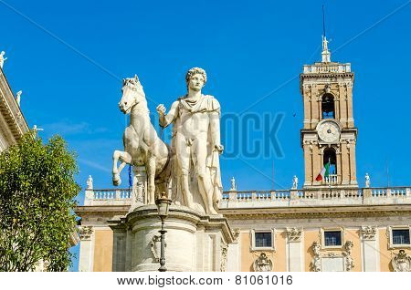 Equestrian Statue Of Castor On Capitol. Rome. Italy