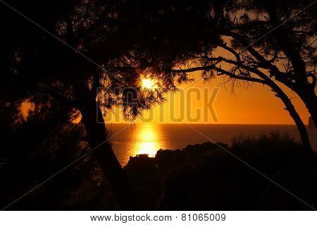 Sunset by the sea