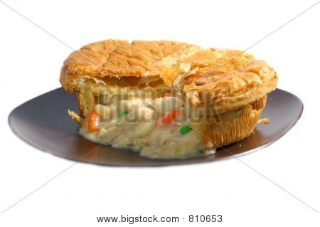 torta de frango em um prato