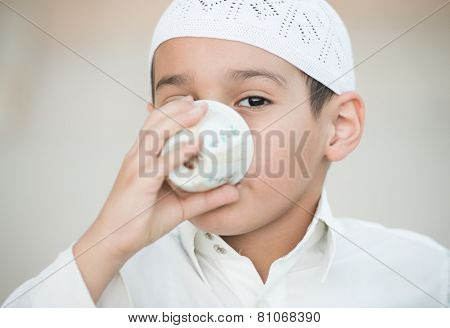 Arabic hospitality symbol as pouring dallah or coffee pot