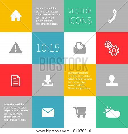 Squares Background Infographics With Vector Icons