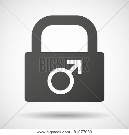 Lock Icon With A Male Sign