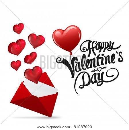 Cute valentines message against love letter