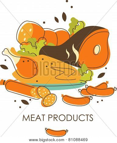 Set of meat products