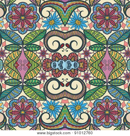 Vector geometric pattern with seamless texture. Tribal ethnic ornament