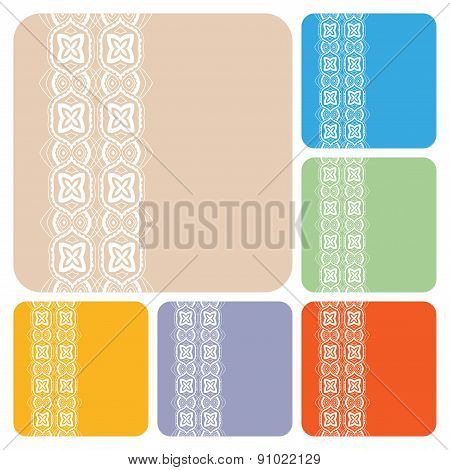 Wedding Invitation Or Greeting Cards Collection Design With Lace Pattern Ornamental Vector Illustrat