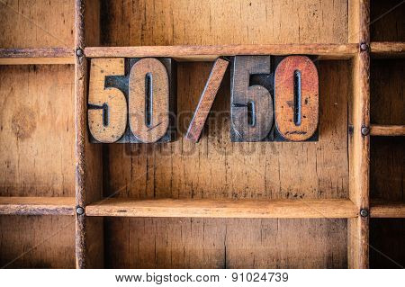 50/50 Concept Wooden Letterpress Theme