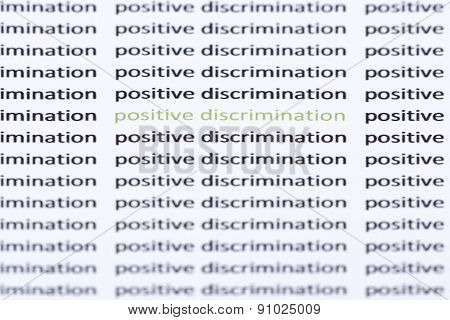 Words 'Positive Discrimination' Surrounded By Similar Text