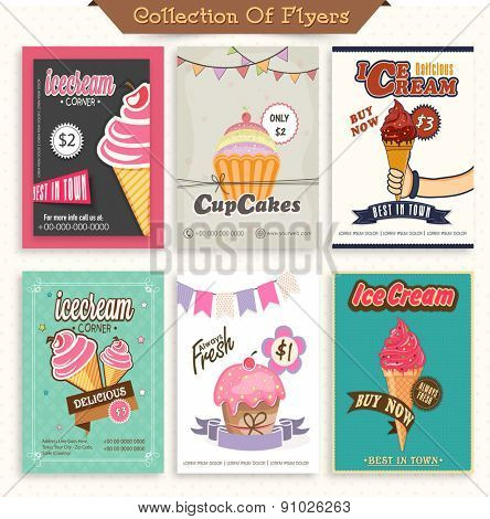 Beautiful menu card set for ice-cream parlours. 