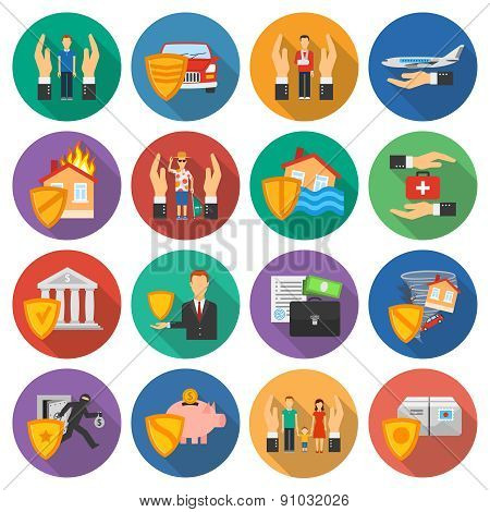 Insurance icons set